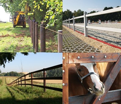 Barrière de prairie chevaux