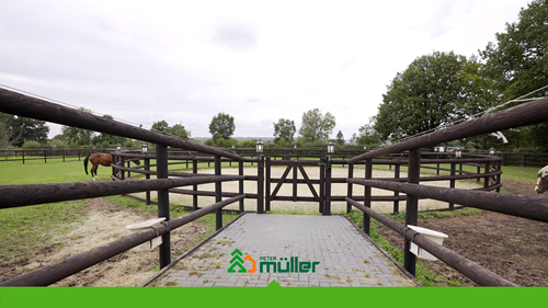 Réalisation d’une clôture pour chevaux de dressage espagnols par Peter Müller
